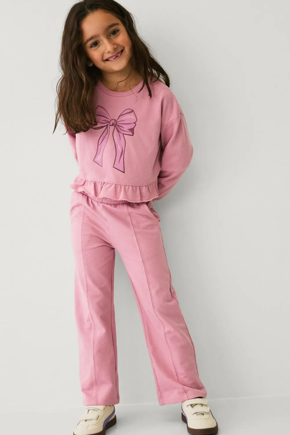 Ellos Collection Sweatshirt med volant rosa Discount