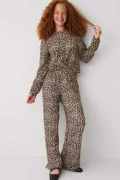 Ellos Collection Top med knudedetalje leopardmønstret New