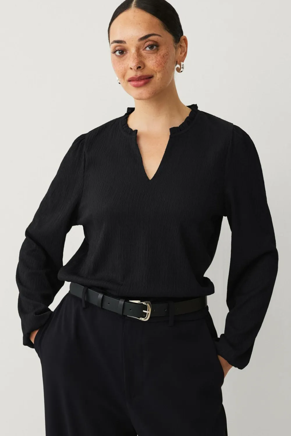 Ellos Toppe & Tank-Toppe>Collection Top med struktur Sort