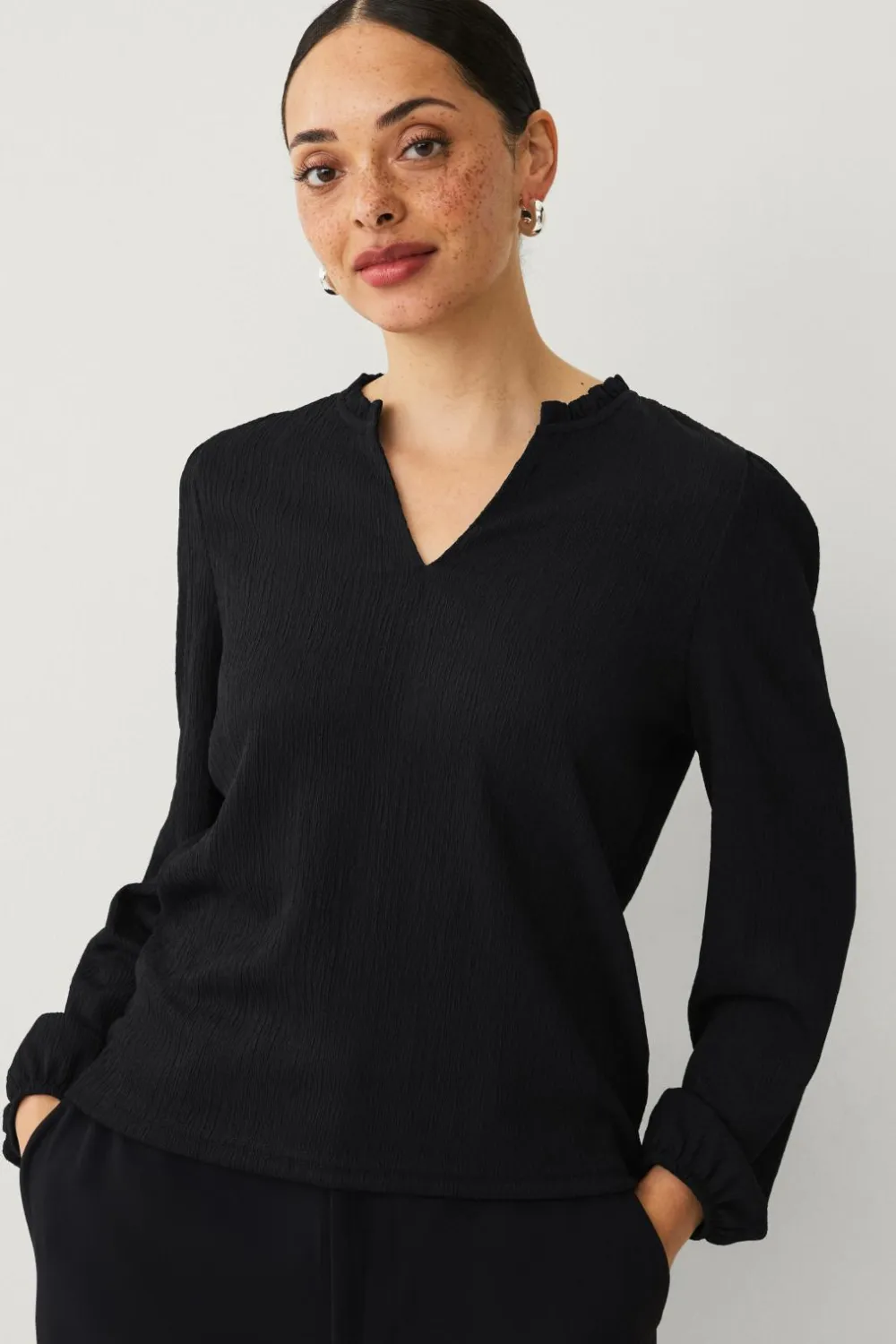 Ellos Toppe & Tank-Toppe>Collection Top med struktur Sort
