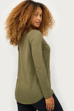 Ellos Collection Top i blød bomuldsblonde Green Outlet