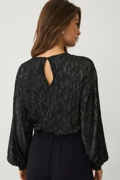 Ellos Collection Top med pufærmer sort Discount