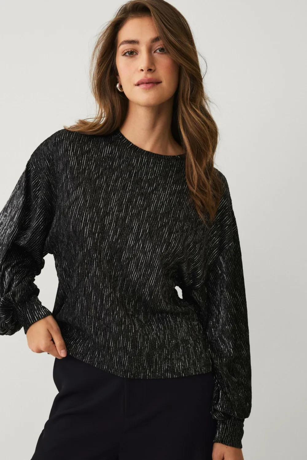 Ellos Collection Top med pufærmer sort Discount