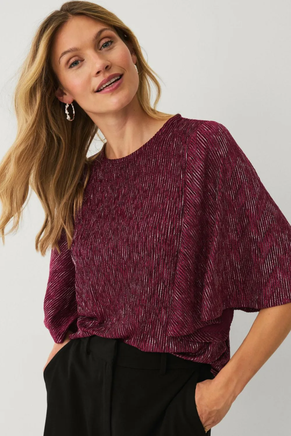 Ellos Toppe & Tank-Toppe>Collection Top med sommerfugleærme Rød