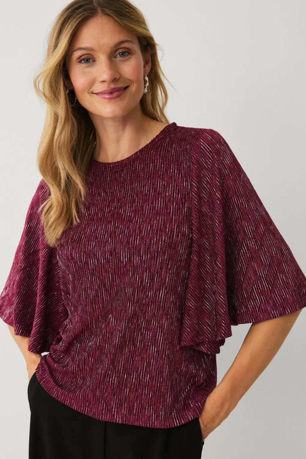 Ellos Toppe & Tank-Toppe>Collection Top med sommerfugleærme Rød