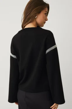Ellos Collection Top med Bådhals sort Clearance