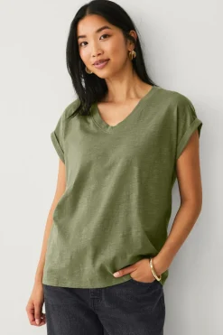 Ellos Collection Top med v-hals Grøn Online