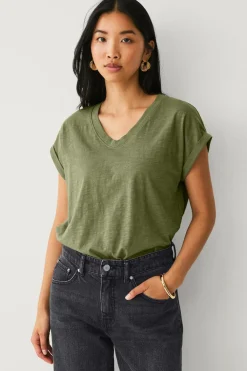 Ellos Collection Top med v-hals Grøn Online