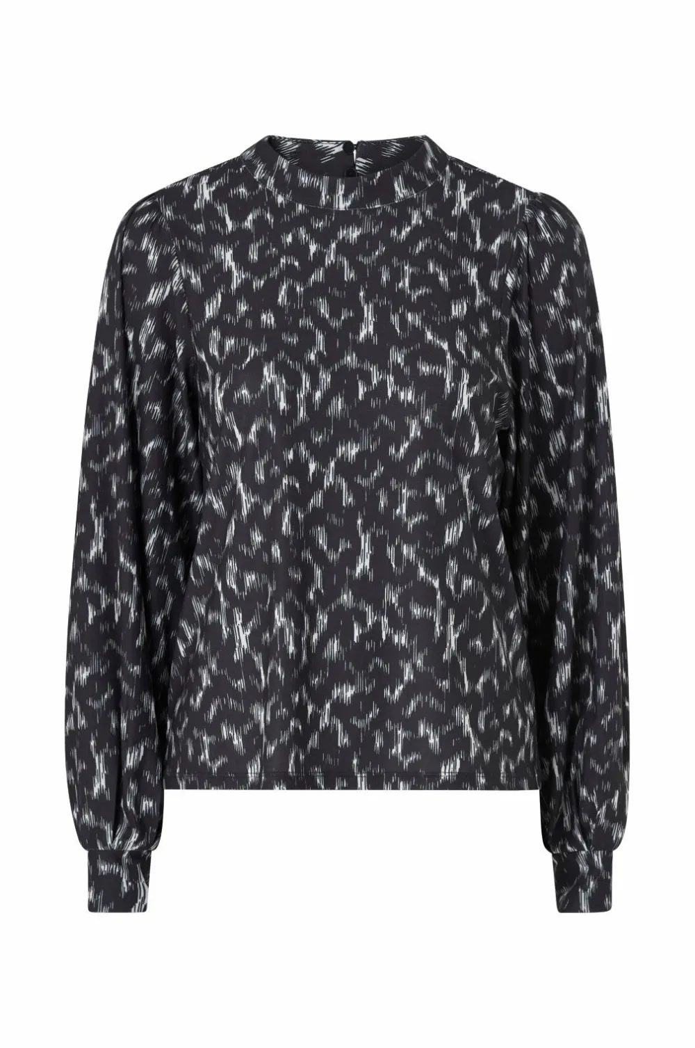 Ellos Collection Top Sort creme mønstret Outlet