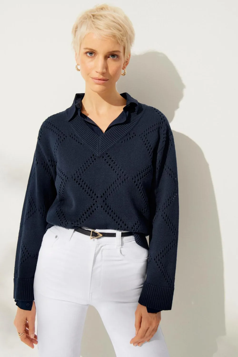 Ellos Trøjer & Cardigans>Collection Trøje Solveig Marineblå