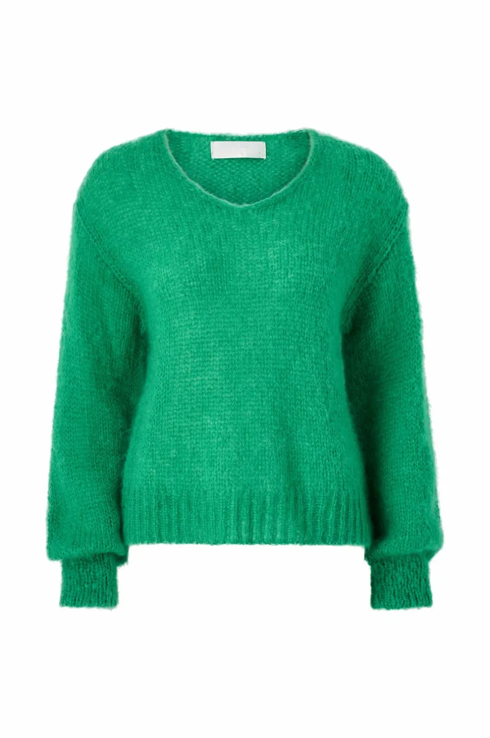 Ellos Collection Trøje Babette Premium i mohairblanding Grøn mat sort Discount