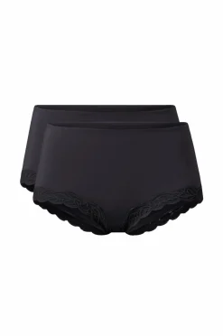 Ellos Collection Trusser med blondedetaljer, 2-pak Sort Online