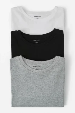 Ellos Collection T-shirt Cole 3-pack 3-pak blandet hvid/sort/gråmeleret