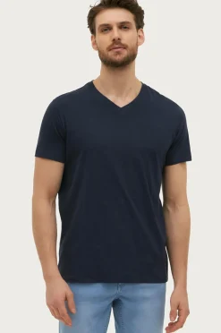 Ellos Collection T-shirt Karl V-neck Marineblå Outlet