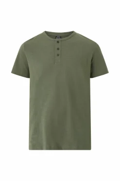 Ellos Collection T-shirt med knaplukning Grøn Clearance