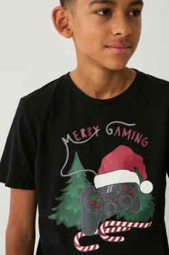 Ellos Toppe & T-Shirts>Collection T-shirt Christmas Henrik Sort