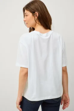 Ellos Collection T-shirt i bomuld med afslappet pasform Hvid Outlet