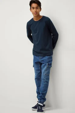 Ellos Collection T-shirt LS Basic Marineblå Outlet