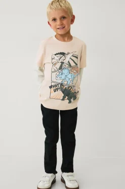 Ellos Toppe & T-Shirts>Collection T-shirt med lange imiterede ærmer beige