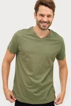 Ellos Basistøj|T-Shirts & Tanktoppe>Collection T-shirt Karl V-neck Skovgrøn
