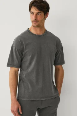 Ellos T-Shirts & Tanktoppe>Collection T-shirt i vasket bomuld Mørkegrå