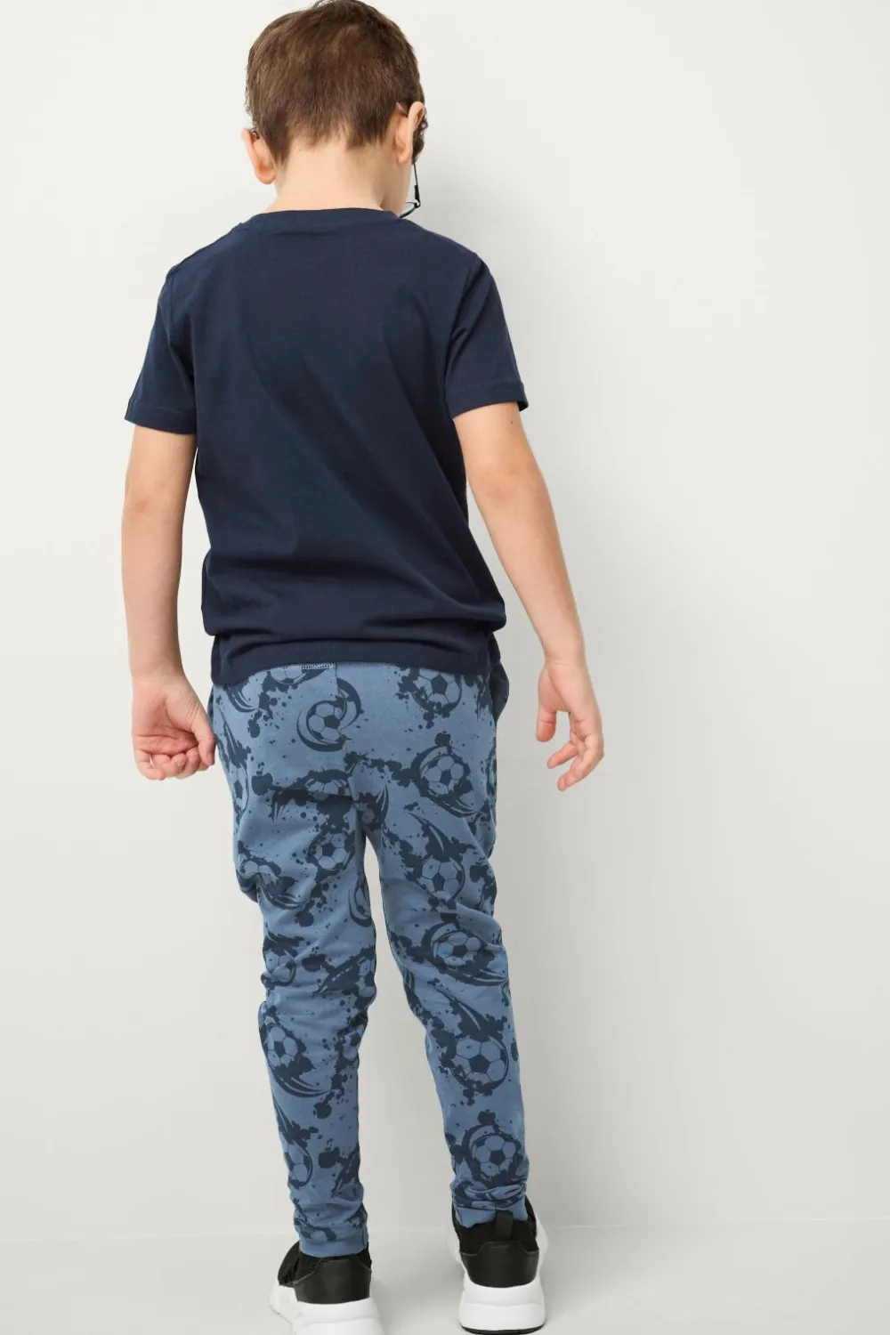 Ellos Sæt Til Børn>Collection T-shirt + bukser Jeffrey Set Marine + mellemblå
