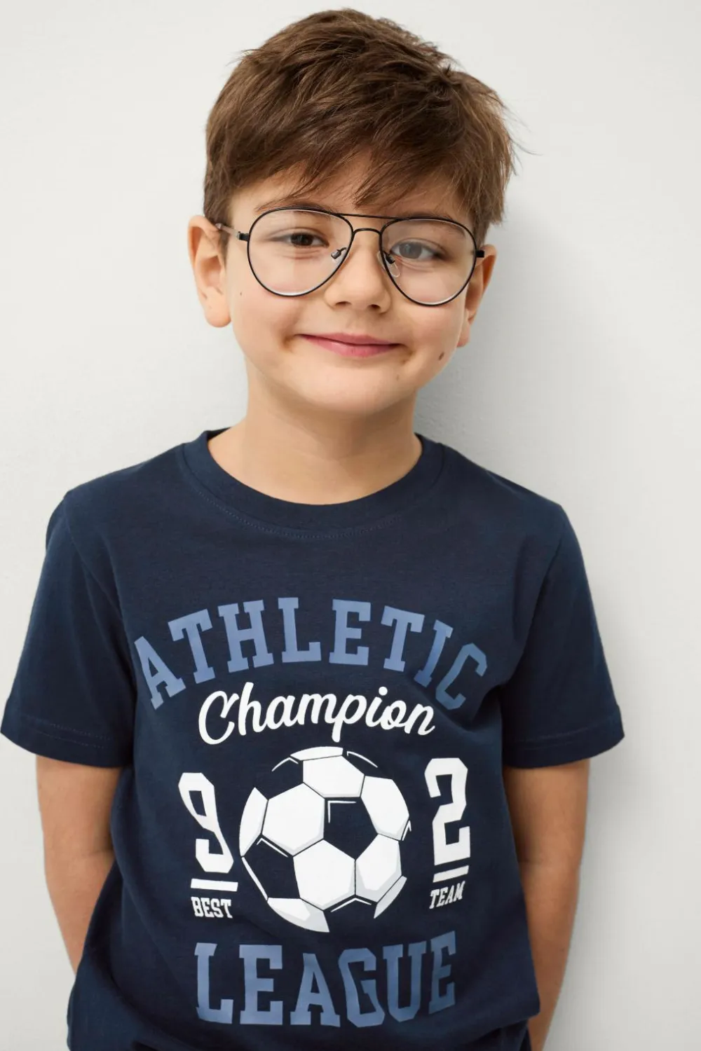 Ellos Sæt Til Børn>Collection T-shirt + bukser Jeffrey Set Marine + mellemblå