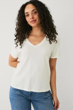 Ellos Collection T-shirt med v-hals Hvid Hot