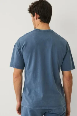 Ellos Collection T-shirt i vasket bomuld Gråblå Sale