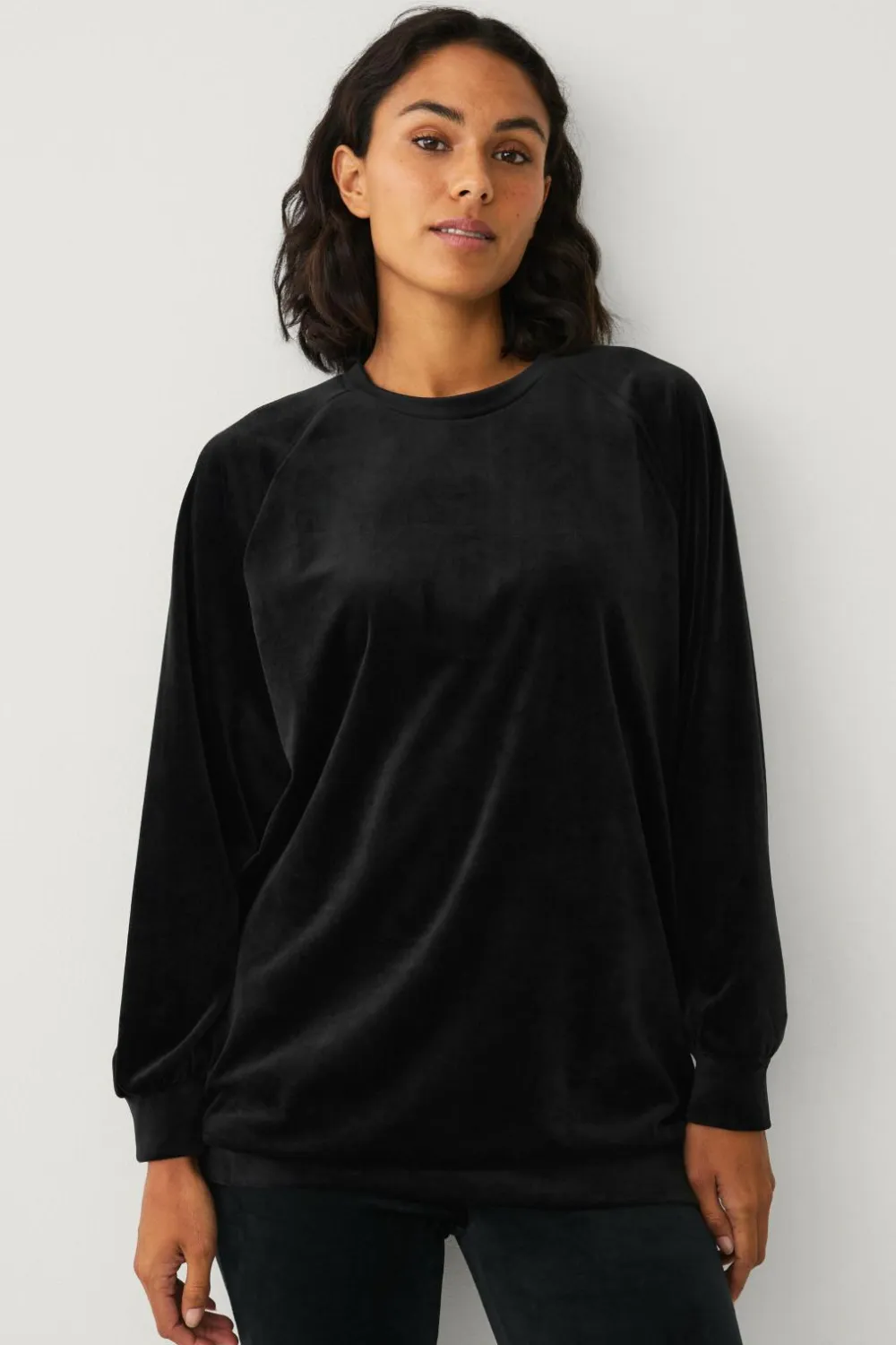 Ellos Loungewear & Homewear|Tunikaer>Collection Tunika i velour Sort