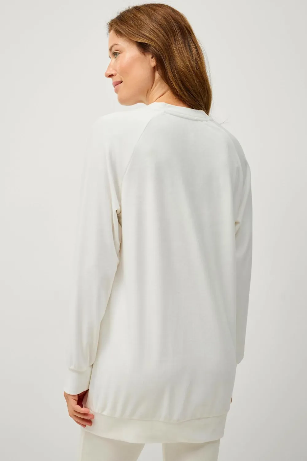 Ellos Collection Tunika i velour Hvid Outlet