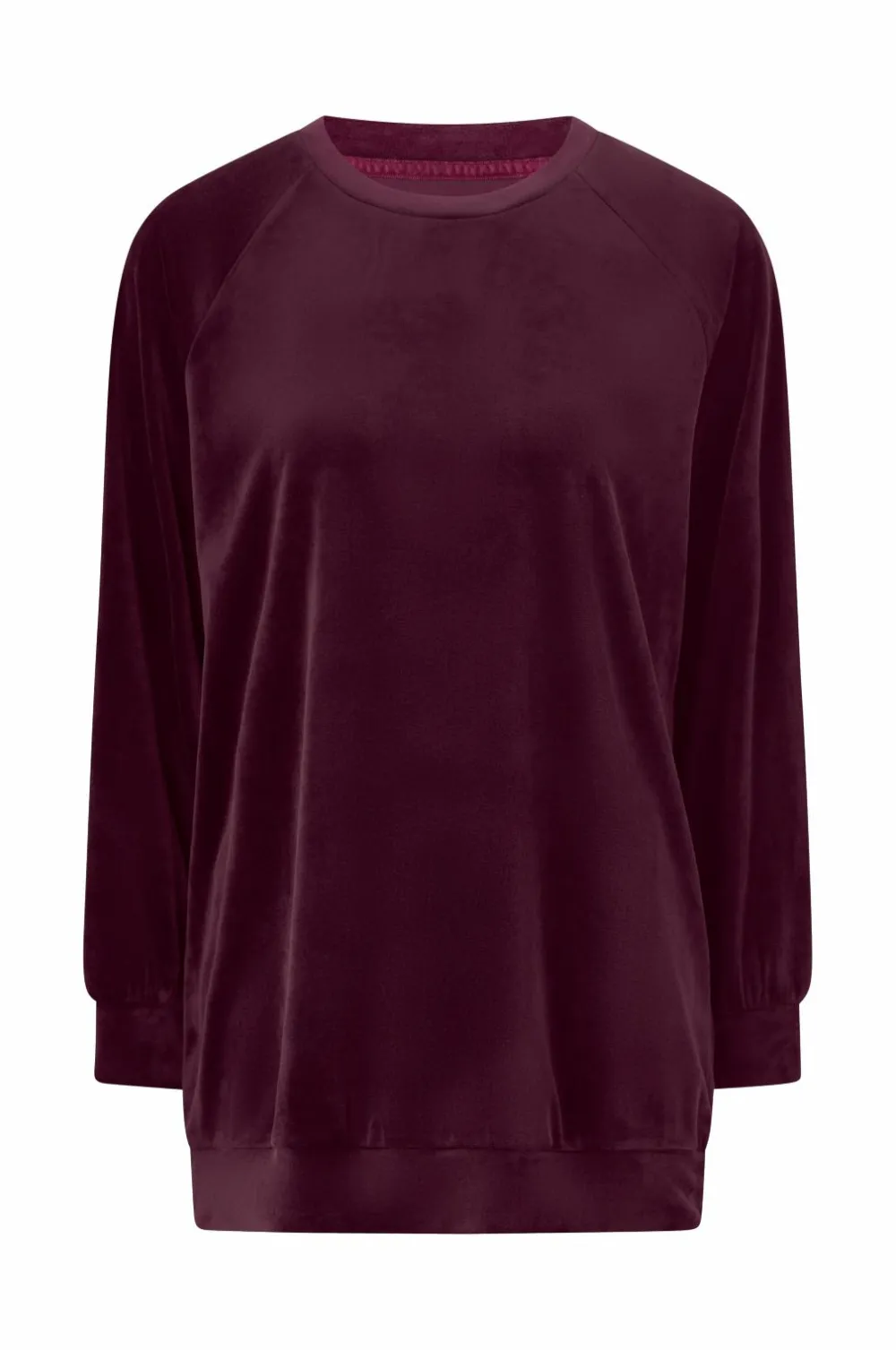 Ellos Loungewear & Homewear>Collection Tunika i velour Vinrød