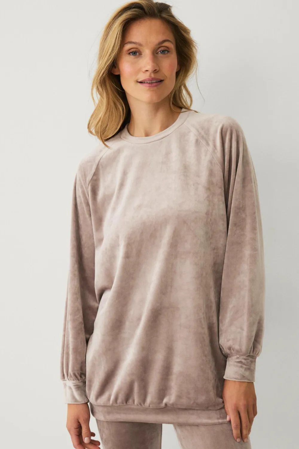 Ellos Loungewear & Homewear|Tunikaer>Collection Tunika i velour Beige