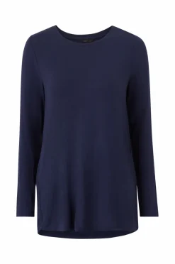 Ellos Collection Tunika i viskosestrik Navy Online