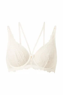 Ellos Collection Uforet bh med bøjler i blonder Hvid New
