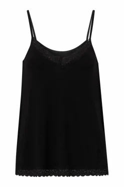 Ellos Collection Undertrøje med blondekanter Sort Sale