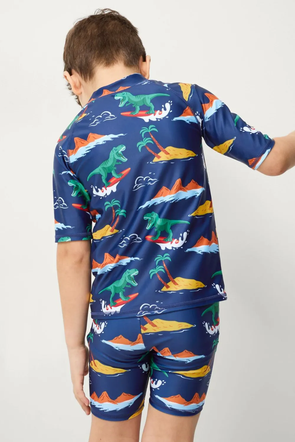 Ellos Collection UV-sæt med top og shorts Blå Surf Hot