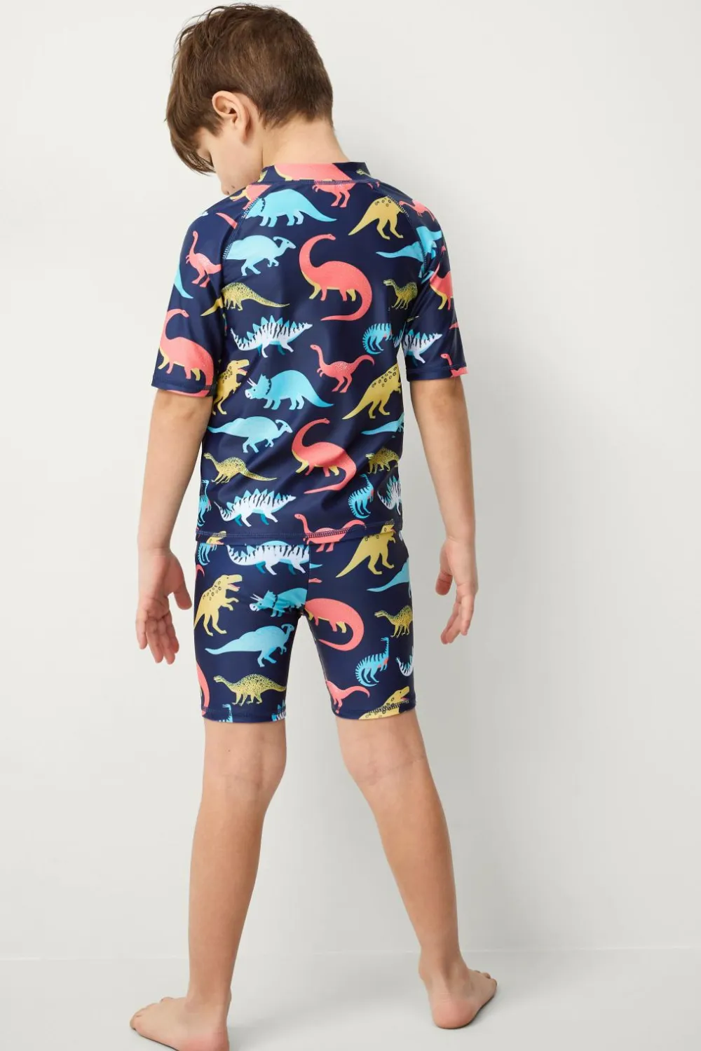 Ellos Badetøj>Collection UV-sæt med top og shorts Blå dino