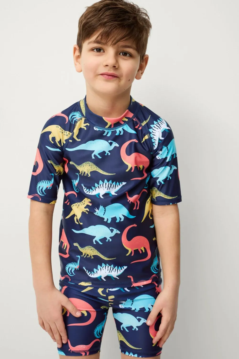 Ellos Badetøj>Collection UV-sæt med top og shorts Blå dino