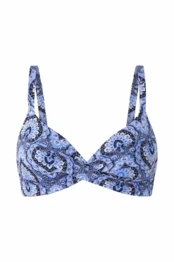 Ellos Collection Vatteret bikini-bh med bøjle Blåmønstret