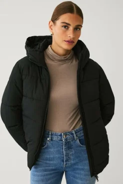 Ellos Collection Vatteret jakke sort Outlet