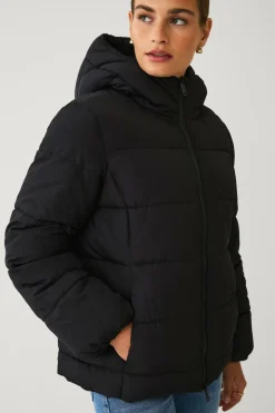 Ellos Collection Vatteret jakke sort Outlet