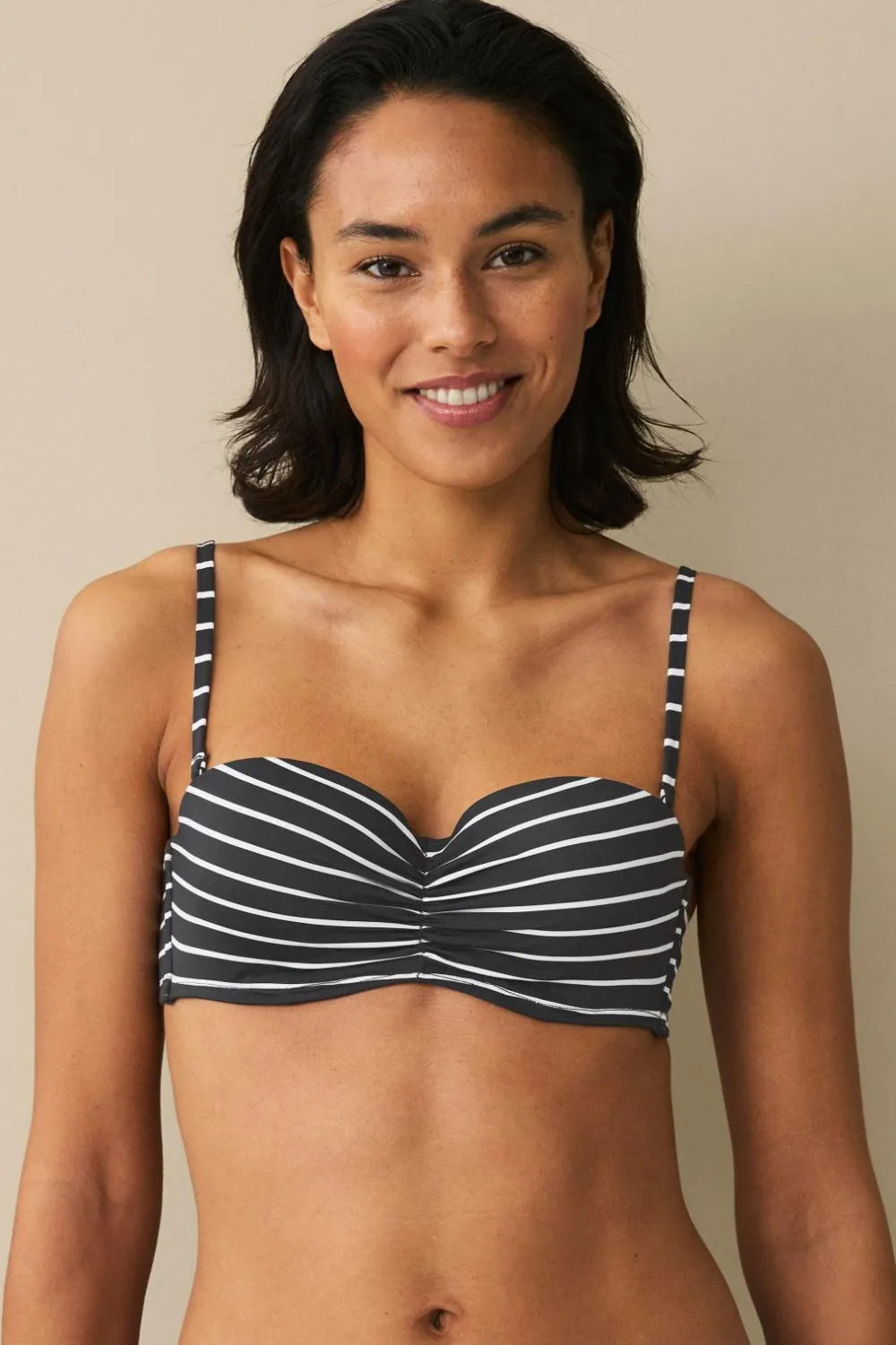Ellos Bikinier & Bikinidele>Collection Vatteret Balconette Bikini-BH med bøjle Sort/hvidstribet