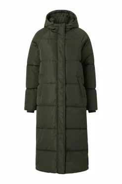 Ellos Collection Vatteret frakke mørkegrøn Discount