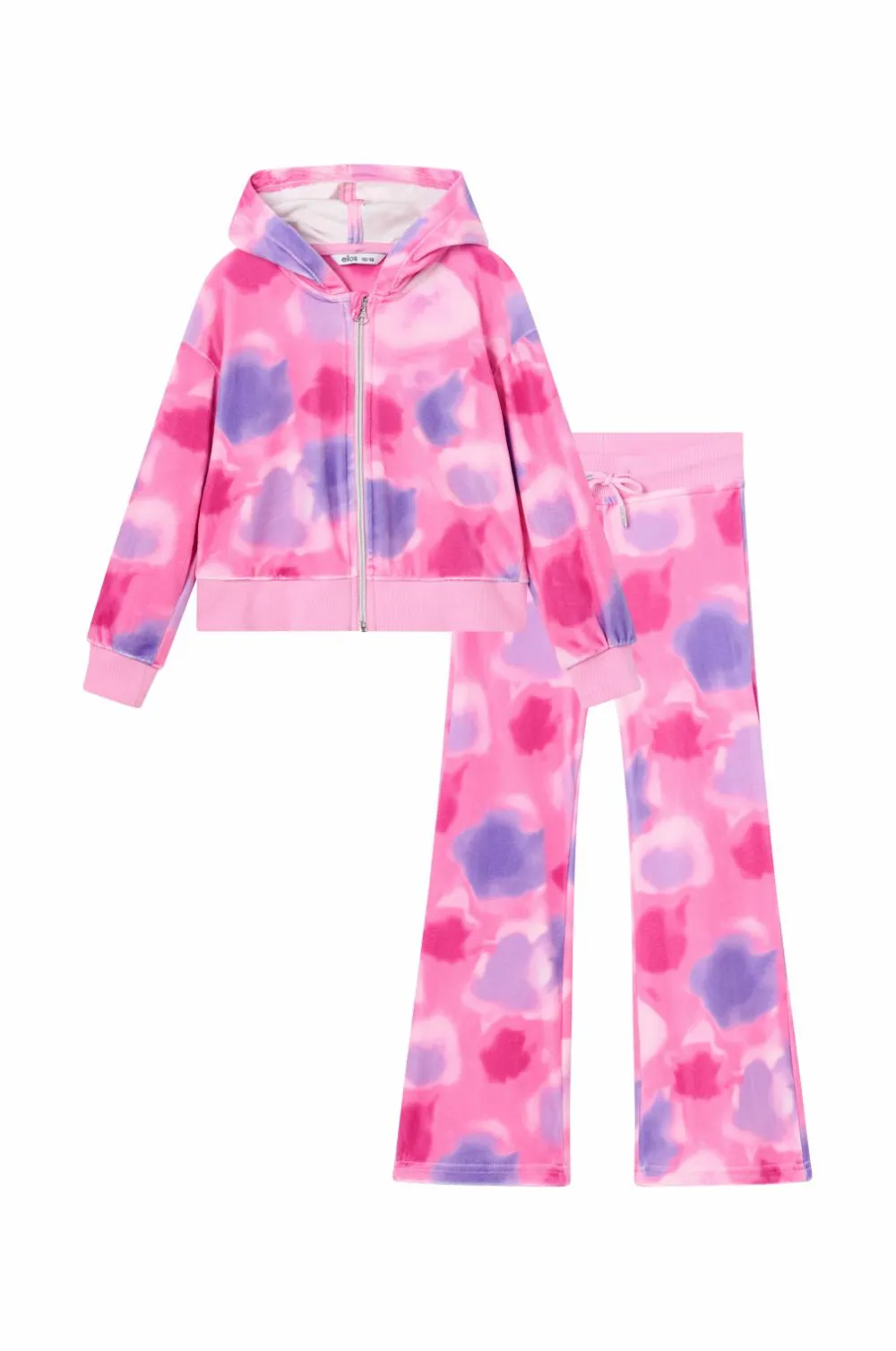 Ellos Collection Veloursæt rosa/lilla batikmønstret Discount