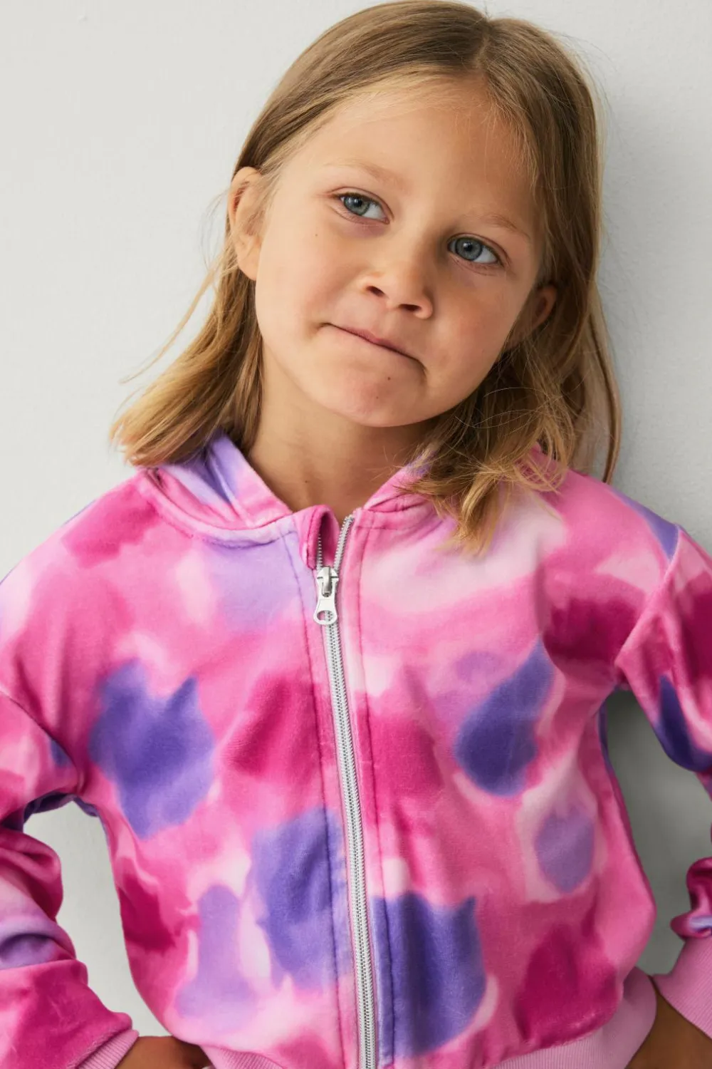 Ellos Collection Veloursæt rosa/lilla batikmønstret Discount