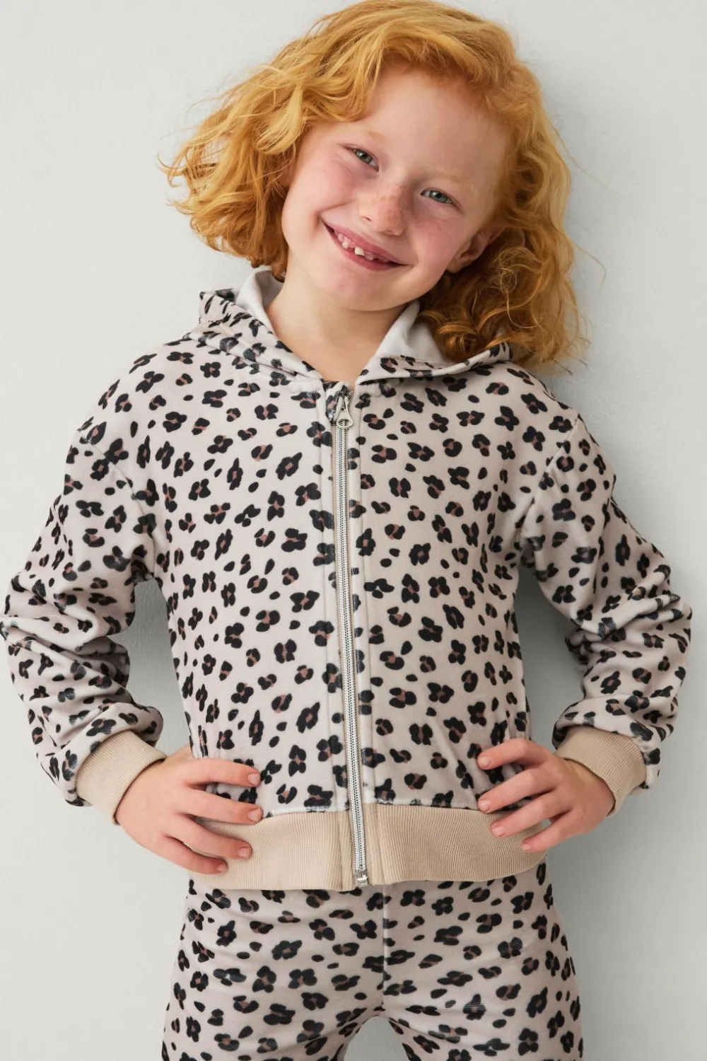 Ellos Sæt Til Børn>Collection Veloursæt leopardmønstret