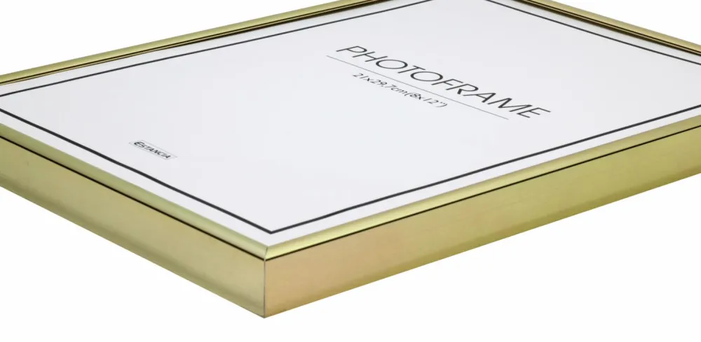 Ellos Home Aluminiumsramme, blank med plexiglas Guldfarvet New