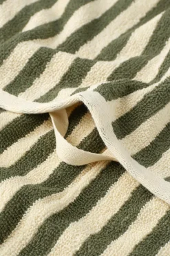 Ellos Home Badehåndklæde Stripe 70x140cm Grøn farve Hot