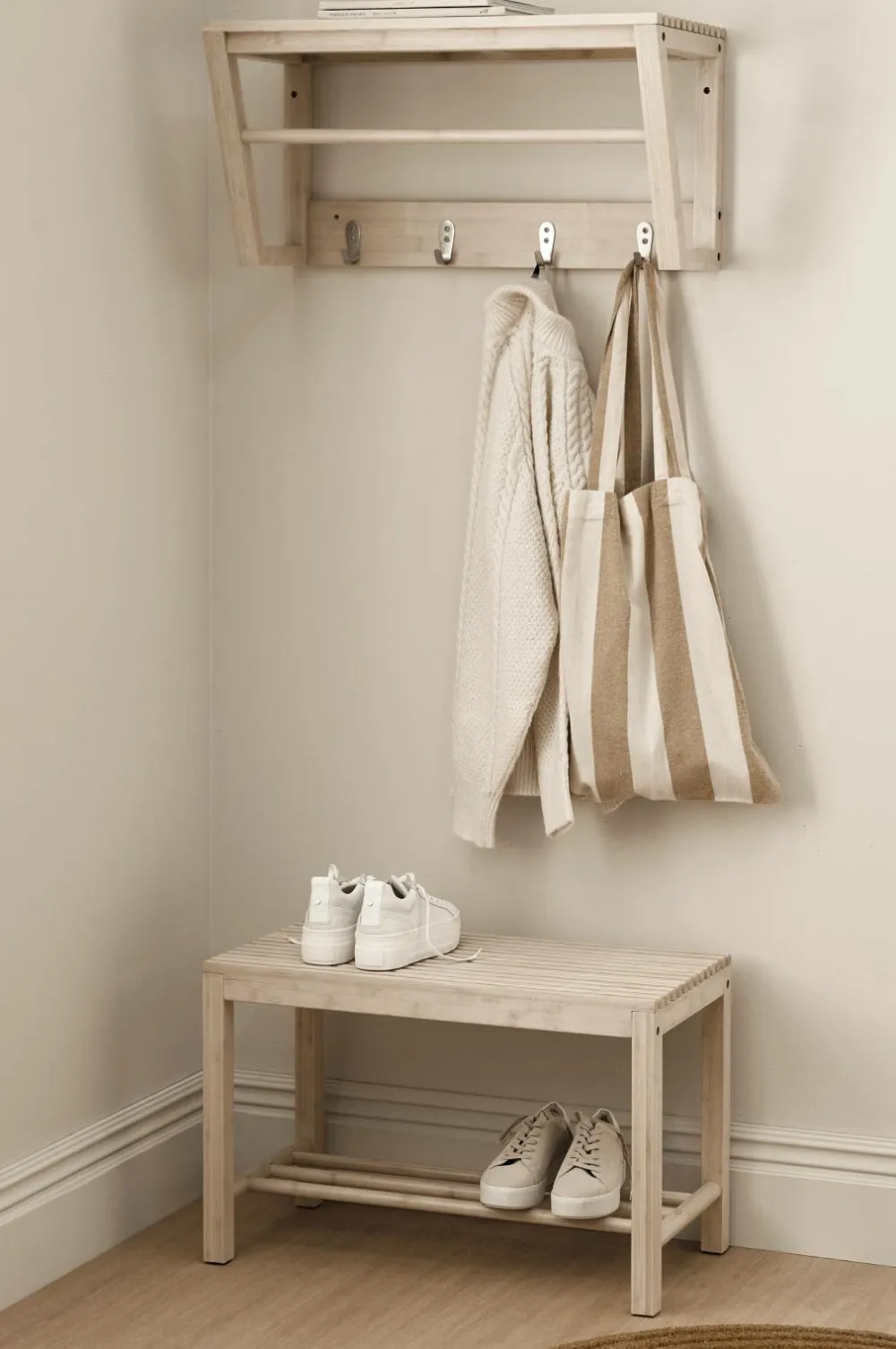 Ellos Home Bænk / skohylde Stripe Mat sand mat sand New